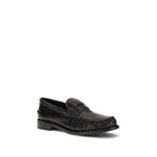 Slipper aus schwarzem Kalbsleder (Bos Taurus)