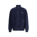 Blaue Polyamid-Jacke in voller Länge