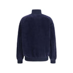 Blaue Polyamid-Jacke in voller Länge