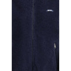 Blaue Polyamid-Jacke in voller Länge