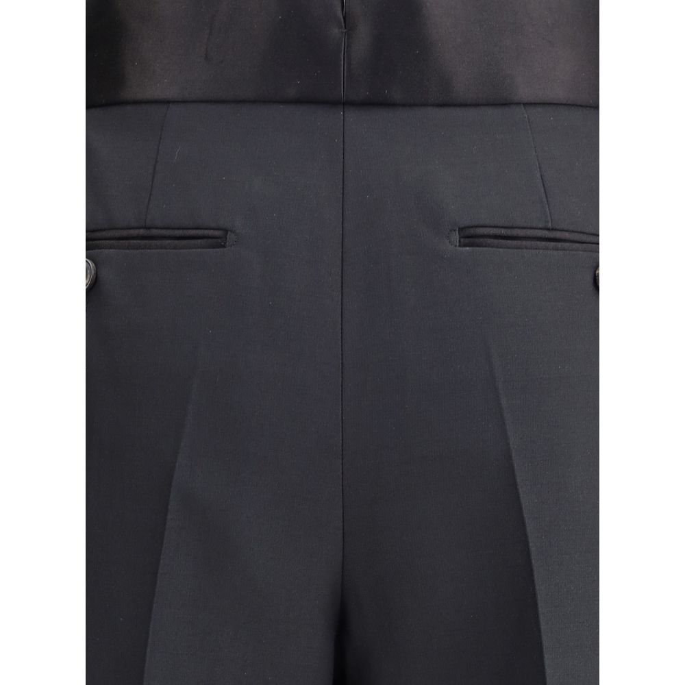 Schwarze Seidenhose