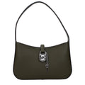 Borsa a mano in pelle verde