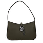 Borsa a mano in pelle verde