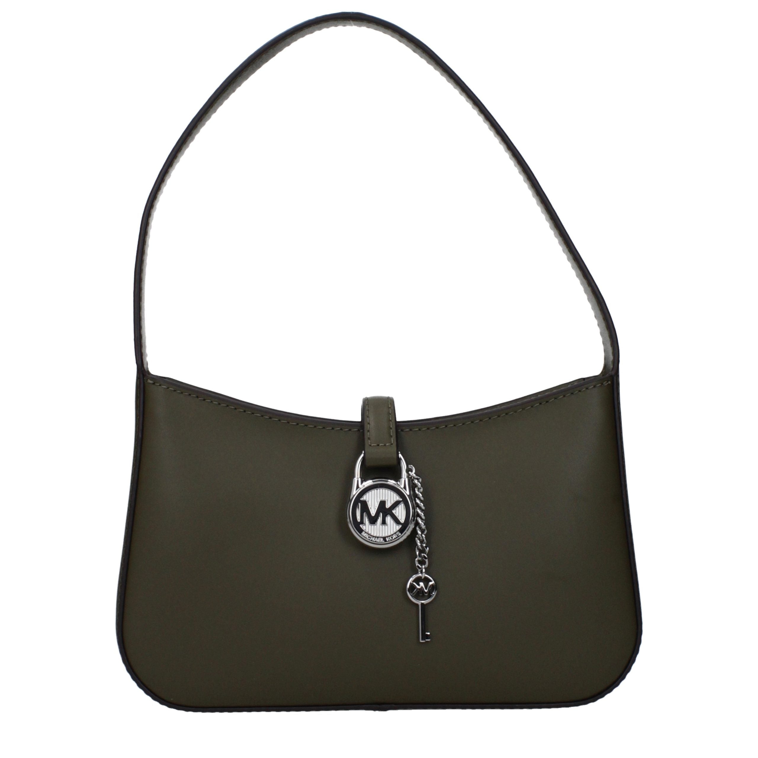 Borsa a mano in pelle verde