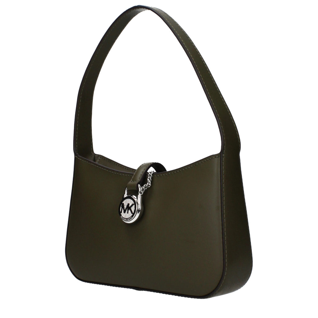 Borsa a mano in pelle verde