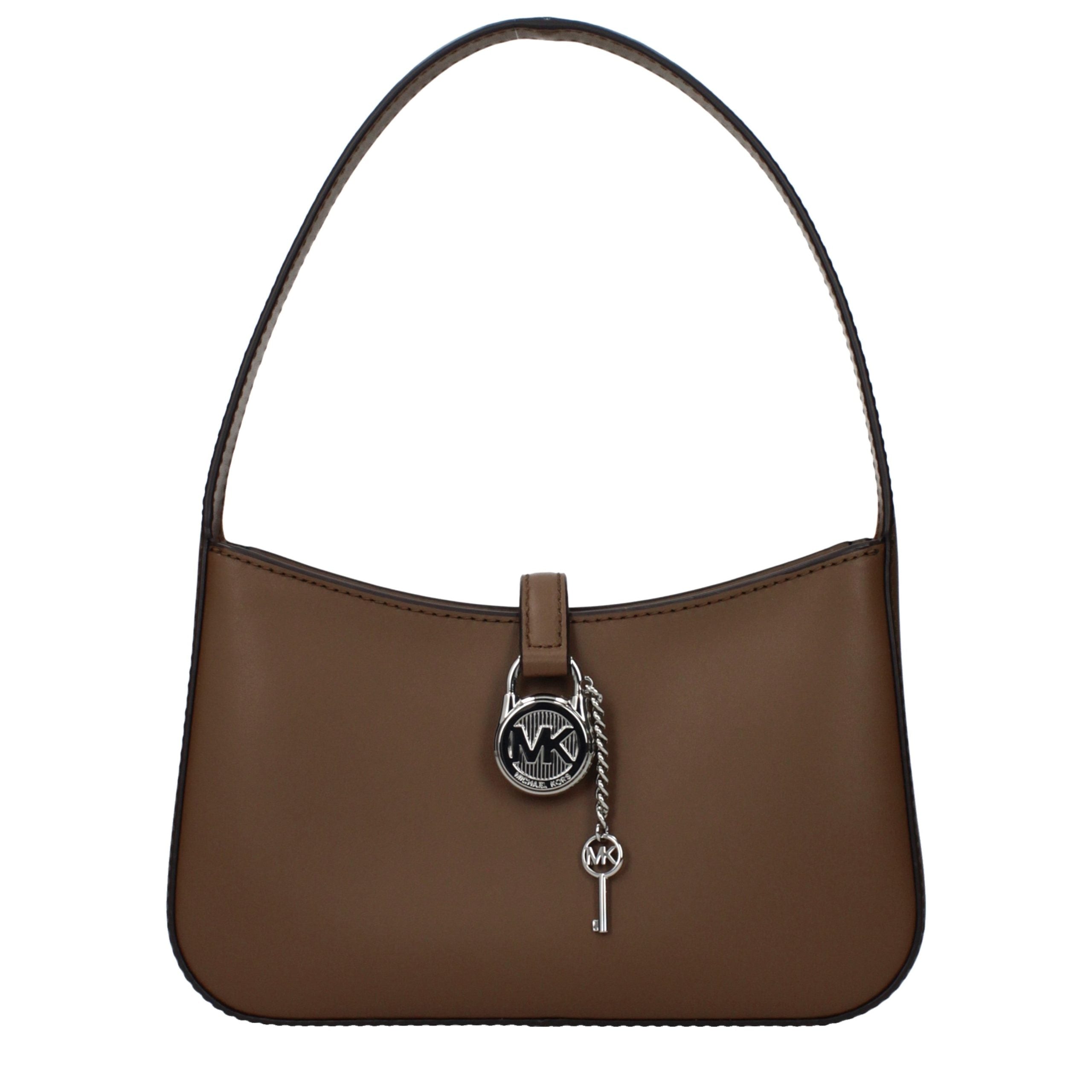Borsa a mano in pelle marrone