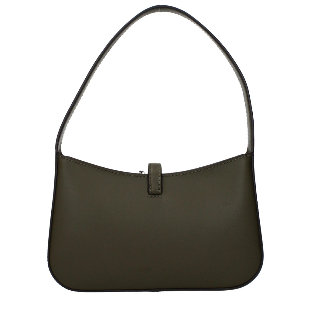 Borsa a mano in pelle verde