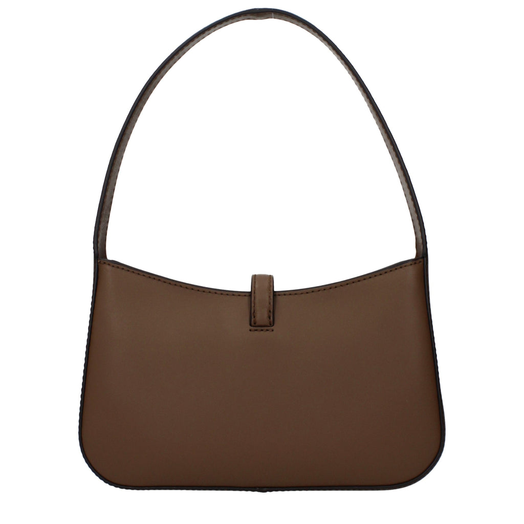 Borsa a mano in pelle marrone