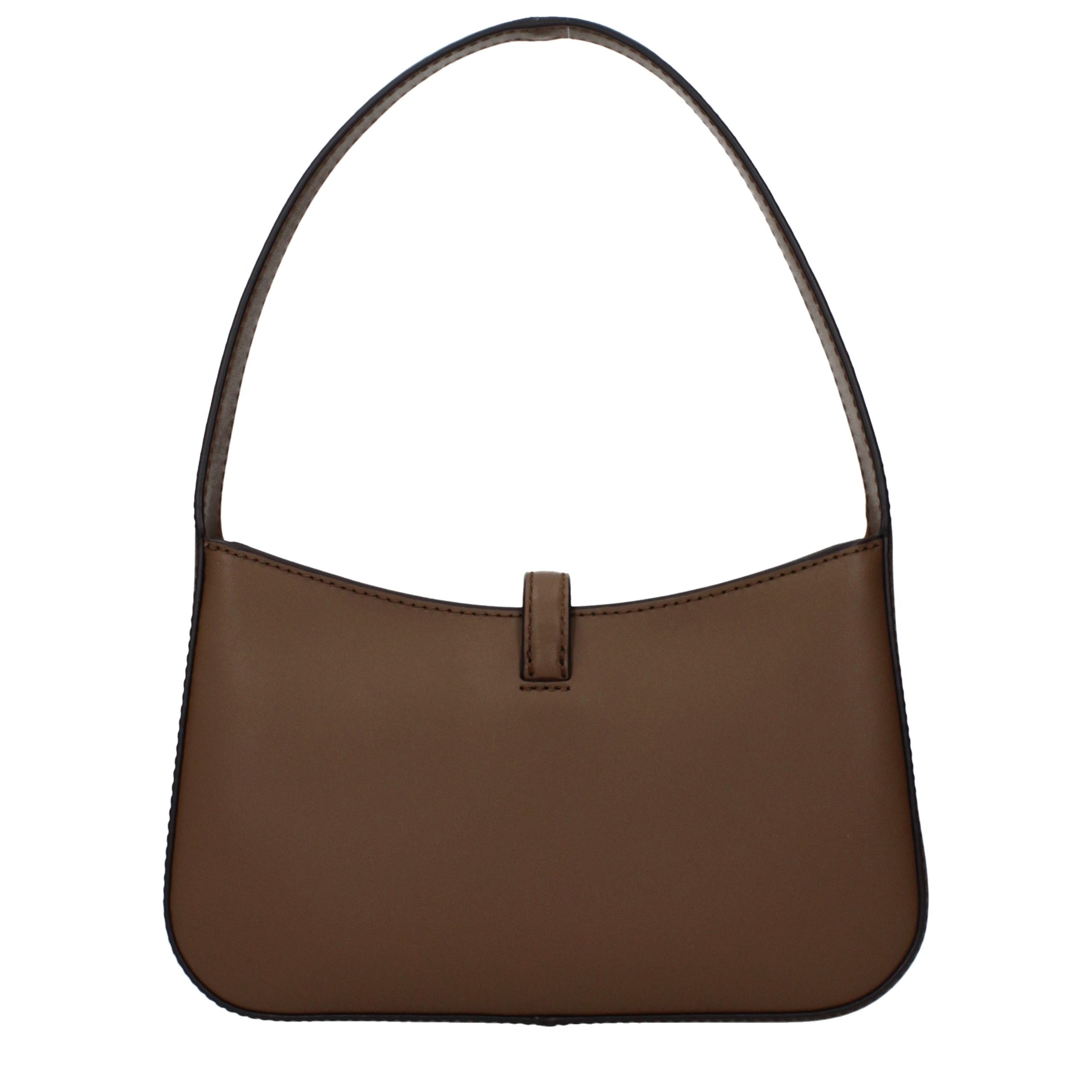 Borsa a mano in pelle marrone