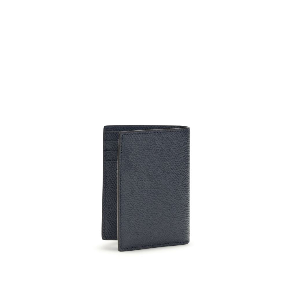 Brieftasche aus blauem Kalbsleder Bos Taurus