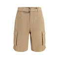 Beige Baumwoll-Bermudashorts