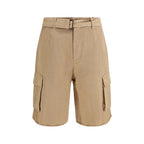 Beige Baumwoll-Bermudashorts