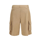 Beige Baumwoll-Bermudashorts