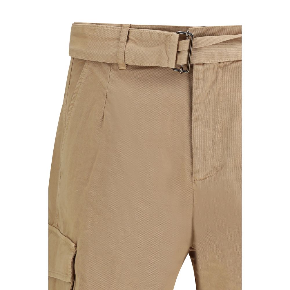 Beige Baumwoll-Bermudashorts
