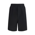 Black Viscose Bermuda Shorts