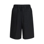 Black Viscose Bermuda Shorts