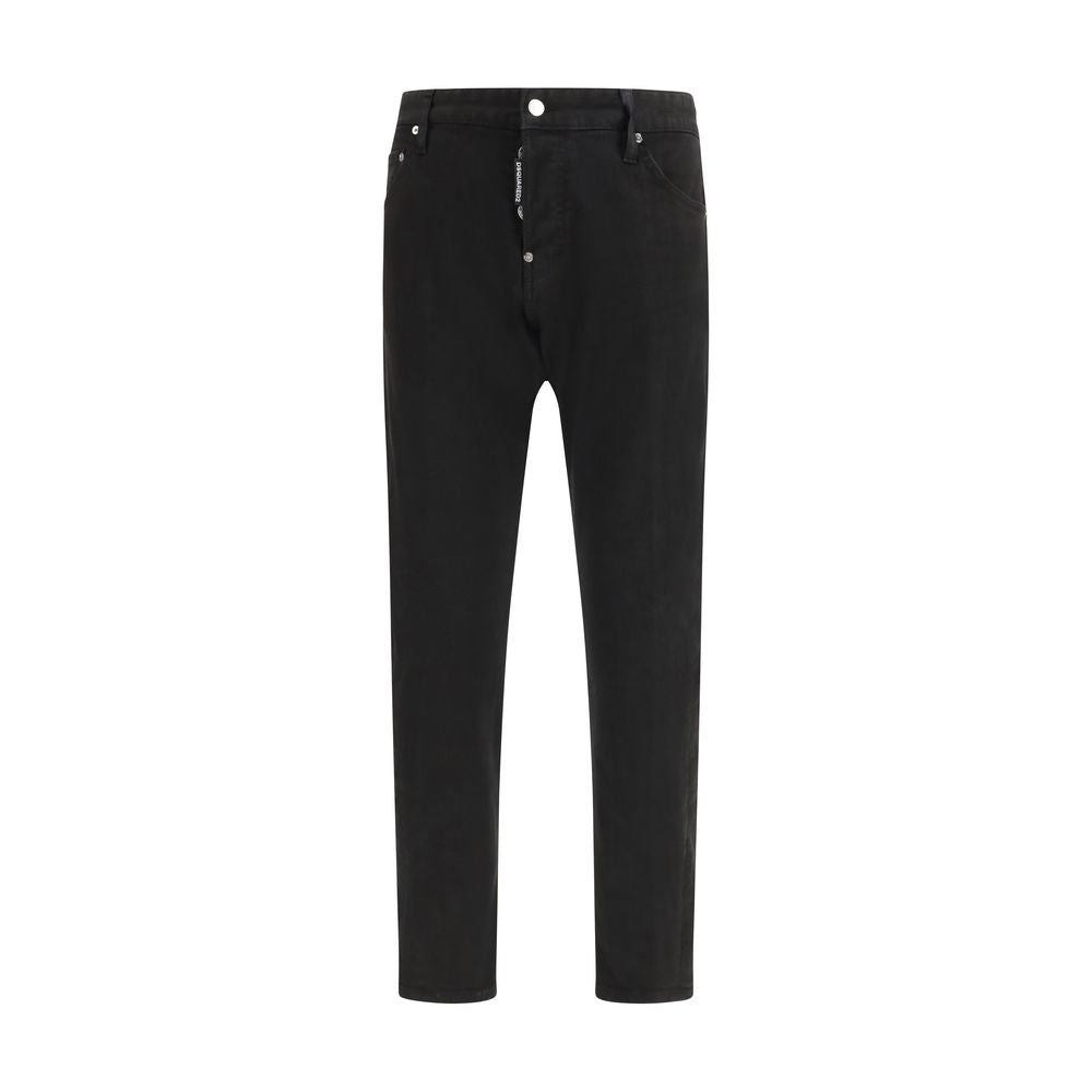 Schwarze Slim-Fit-Jeans aus Baumwolle