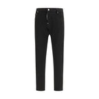 Schwarze Slim-Fit-Jeans aus Baumwolle