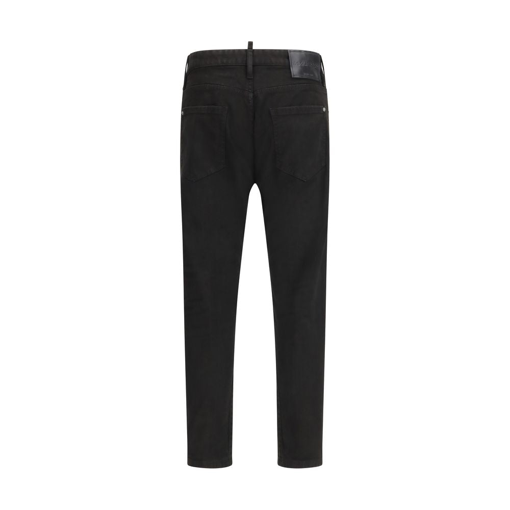 Schwarze Slim-Fit-Jeans aus Baumwolle