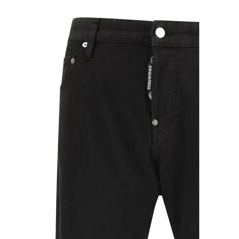 Schwarze Slim-Fit-Jeans aus Baumwolle