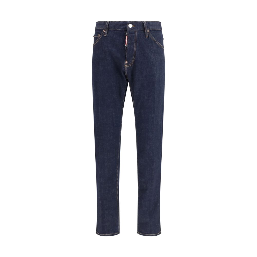 Blaue gerade geschnittene Jeans aus Baumwolle