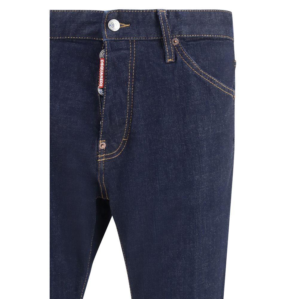 Blaue gerade geschnittene Jeans aus Baumwolle