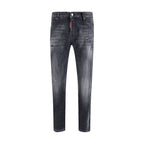 Schwarze Slim-Fit Jeans aus Baumwolle