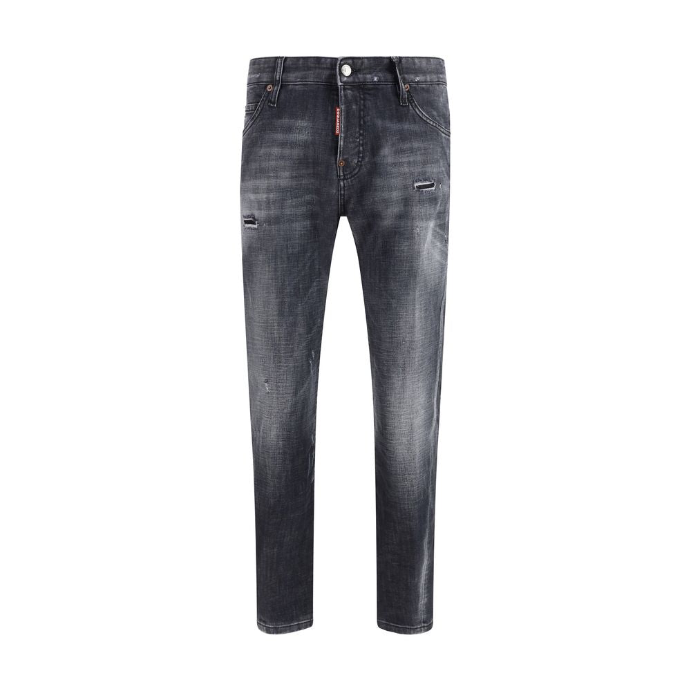 Schwarze Slim-Fit Jeans aus Baumwolle