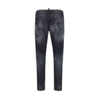 Schwarze Slim-Fit Jeans aus Baumwolle