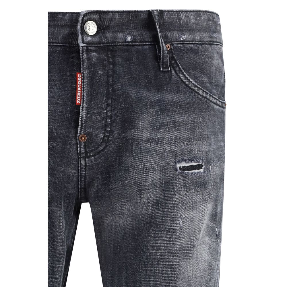 Schwarze Slim-Fit Jeans aus Baumwolle