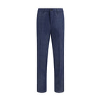 Blaue Tencel-Stoffhose