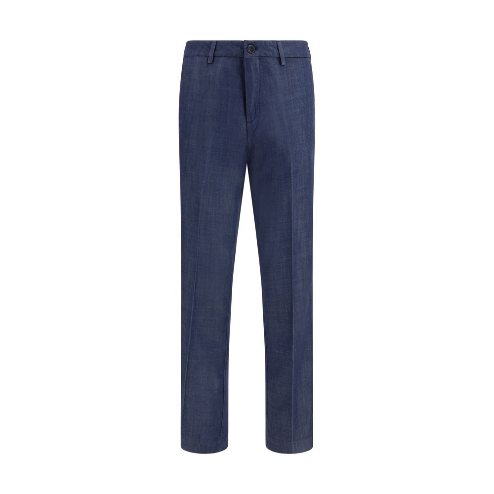 Blaue Tencel-Stoffhose