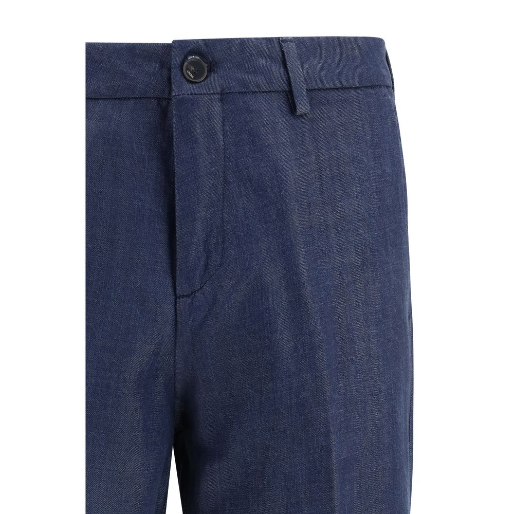 Blaue Tencel-Stoffhose