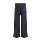Blue Cotton Flared Jeans