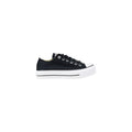 Black Fabric Platform Sneakers