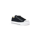 Black Fabric Platform Sneakers