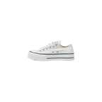 Sneaker mit Plateausohle aus weißem Stoff