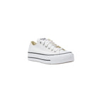 Sneaker mit Plateausohle aus weißem Stoff