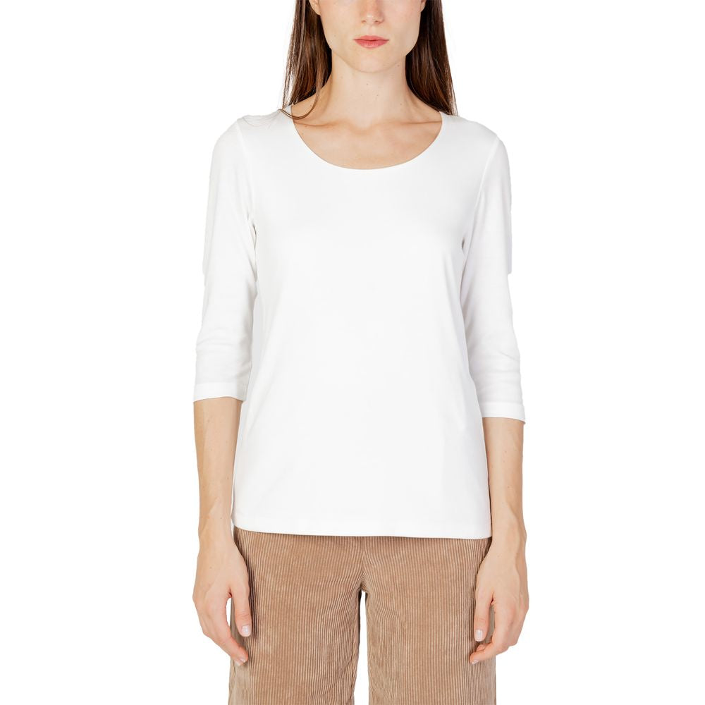 Maglietta a maniche lunghe in cotone color crema