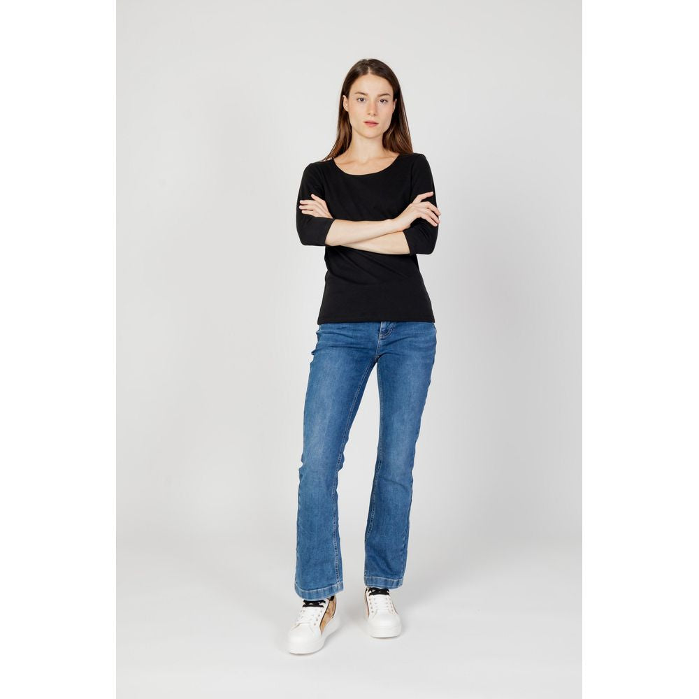 Black Cotton Long Sleeve T-Shirt