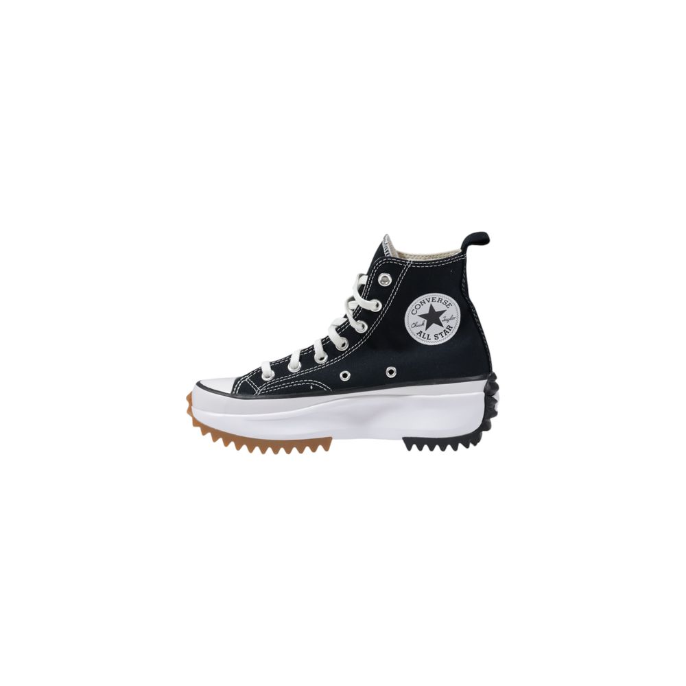 Black And White Fabric Chunky Sneakers