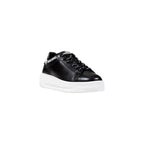 Schwarz-weiße klobige Sneaker aus Synthetik