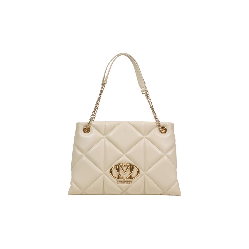 Beige Kunstlederhandtasche