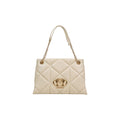 Beige Kunstlederhandtasche