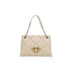 Beige Kunstlederhandtasche