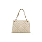 Beige Kunstlederhandtasche