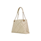 Beige Kunstlederhandtasche