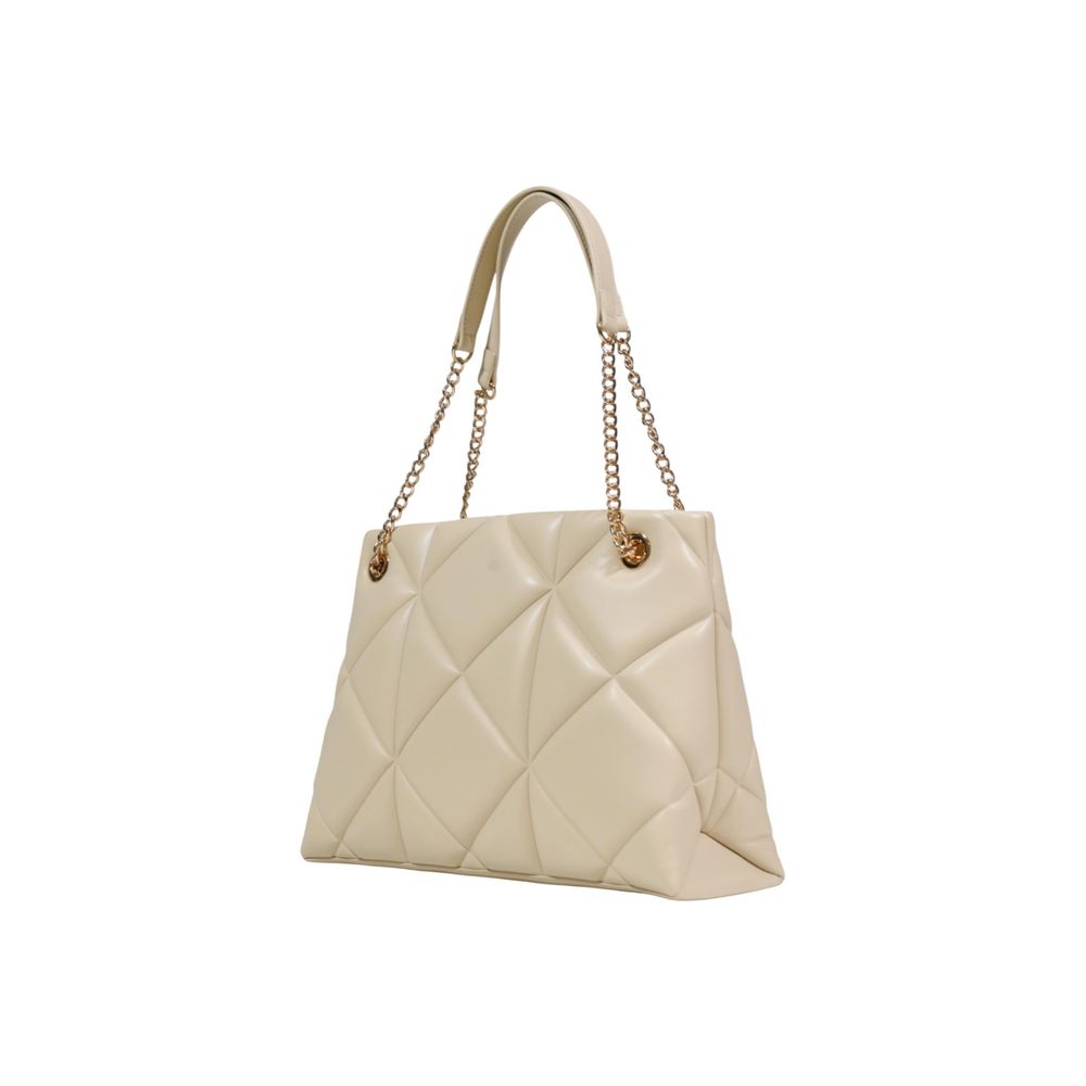 Beige Kunstlederhandtasche