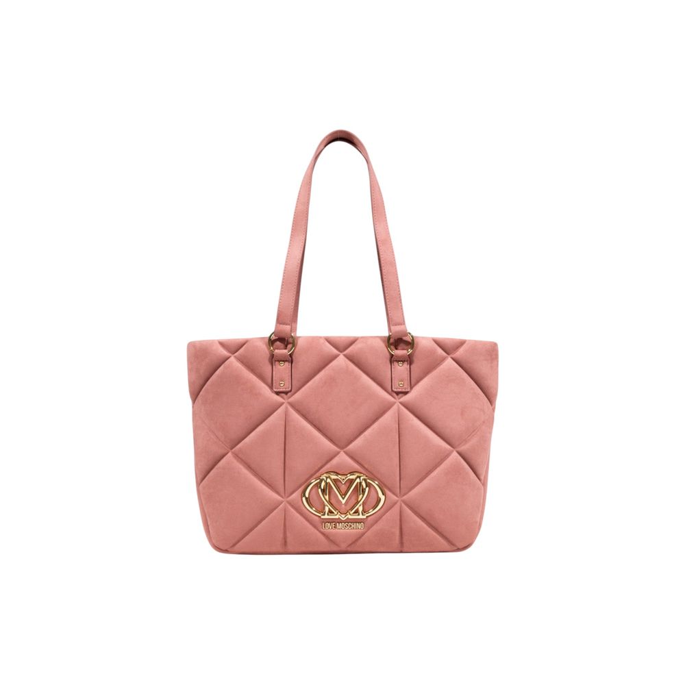Handtasche aus pinkfarbenem Veloursleder