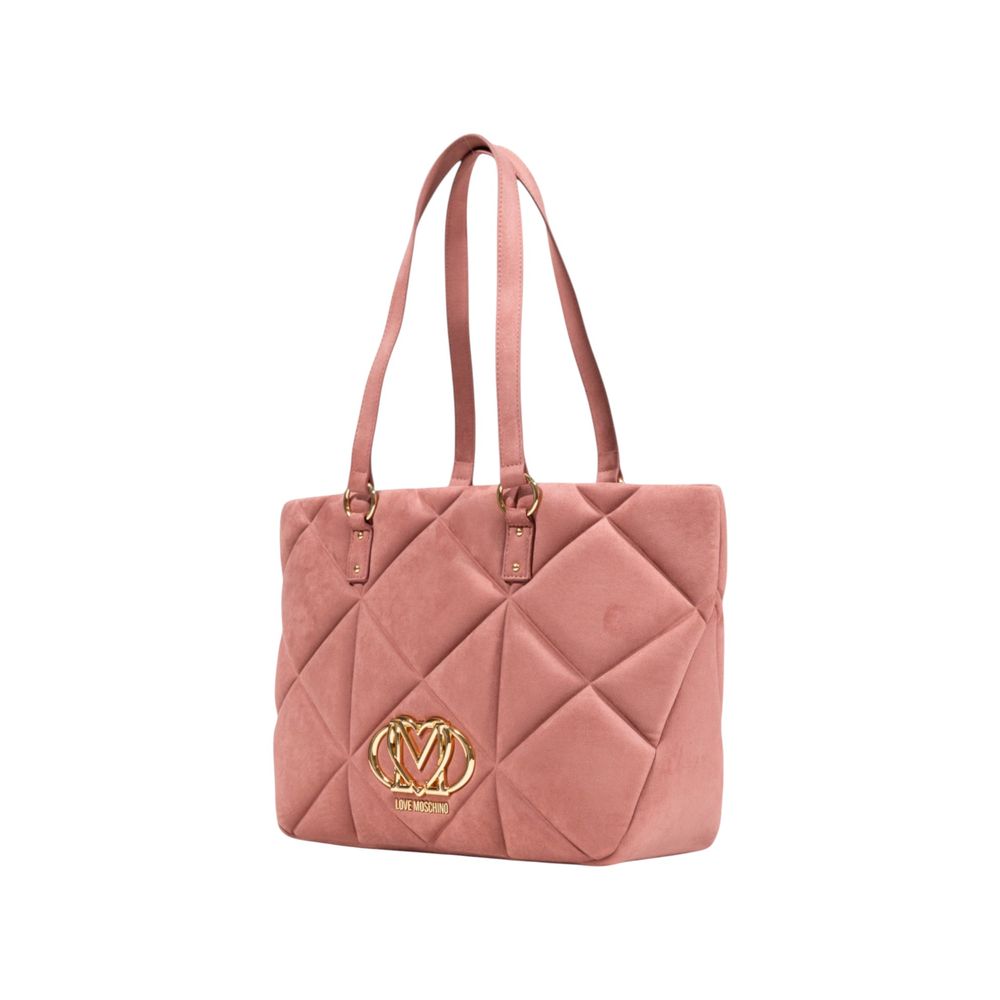 Handtasche aus pinkfarbenem Veloursleder